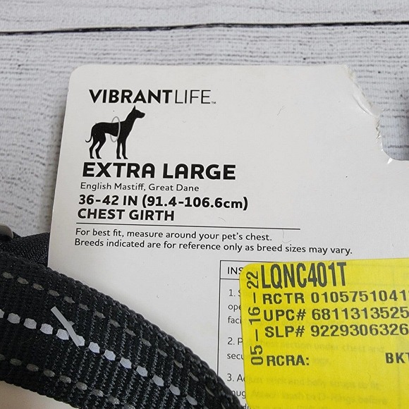 Vibrant Life Flex Knit Dog Harness Reflective Black And White Size XL - Picture 7 of 8